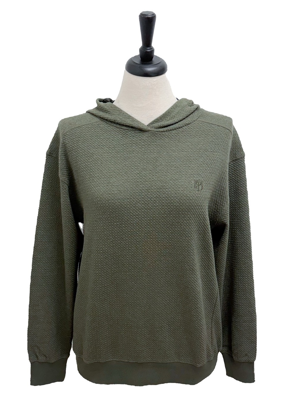 Born Primitive OD Green Textured Womens Cloud Hoodie New Large Embroidered Logo